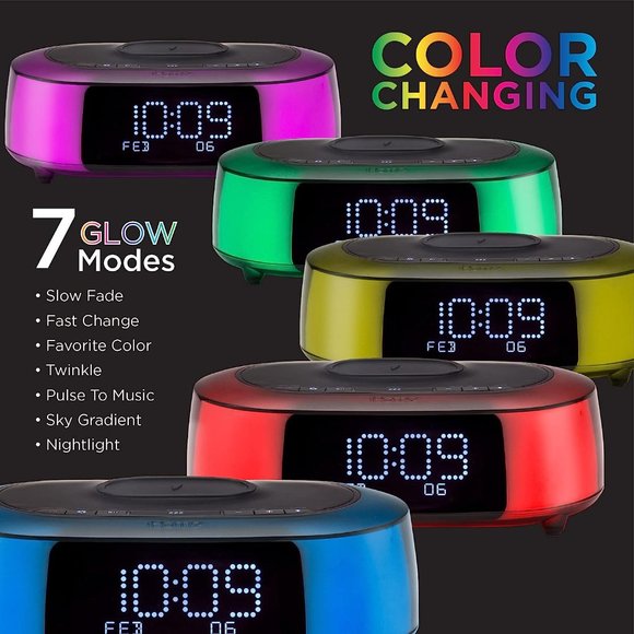 🔊iHome® Color Changing TimeBoost Glow Alarm Clock Wireless Charging USB Port 📱 - Picture 3 of 13